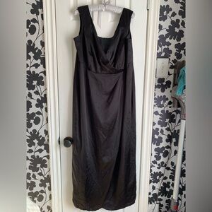 Classic Silk Black Sleeveless Maxi Wrap Dress V-Neck old money quiet luxury